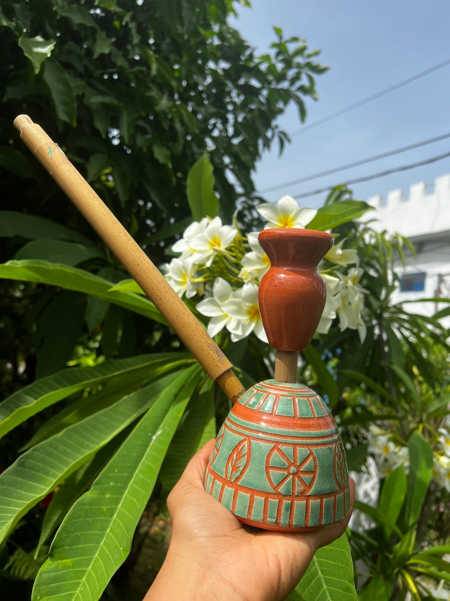 Aqua Mali Tribal Leaf Steam Chalice - Spring Equinox 2025 Edition (Revamped)