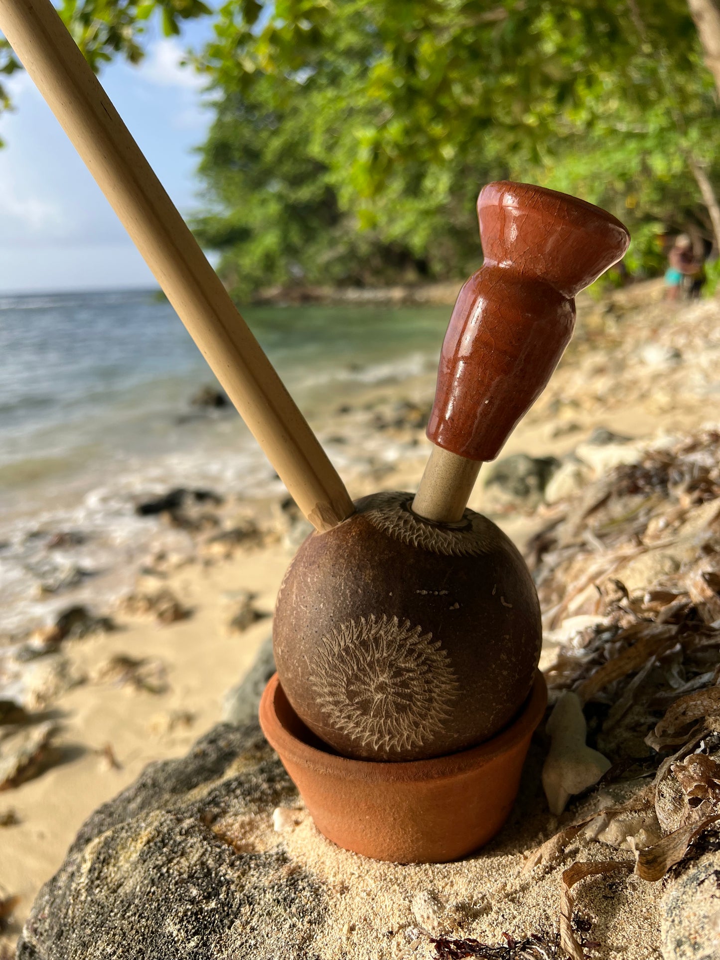 Sacred Solar Hand-carved Calabash Steam Chalice