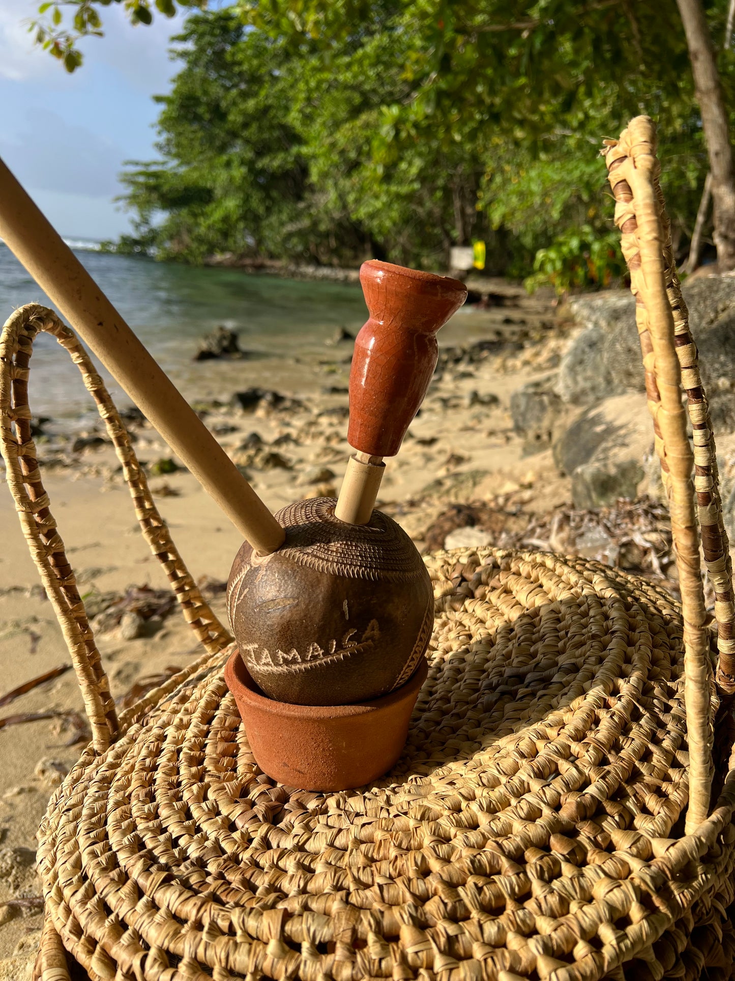 Jamaica Inspired Hand-carved Calabash Steam Chalice