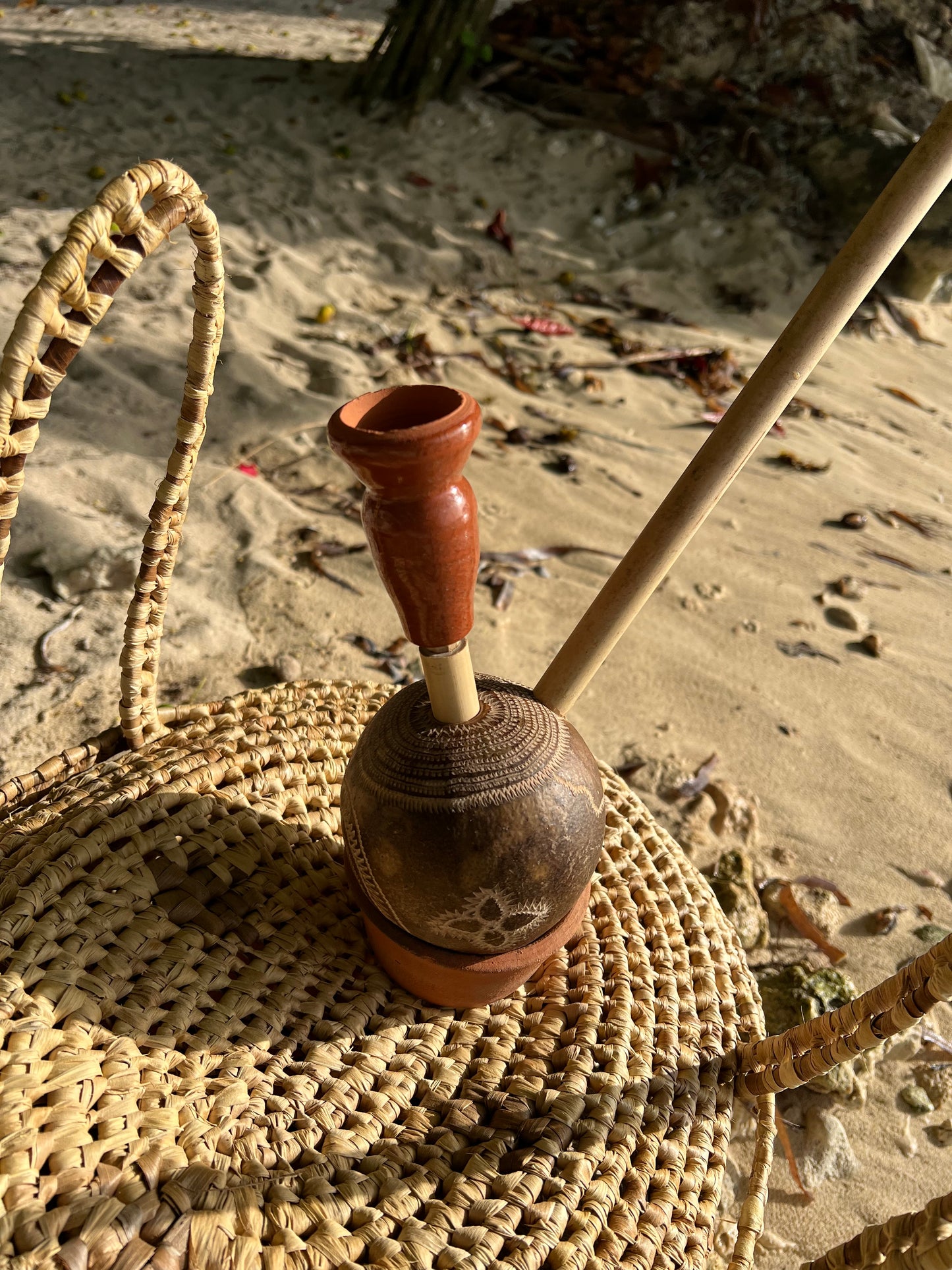 Jamaica Inspired Hand-carved Calabash Steam Chalice