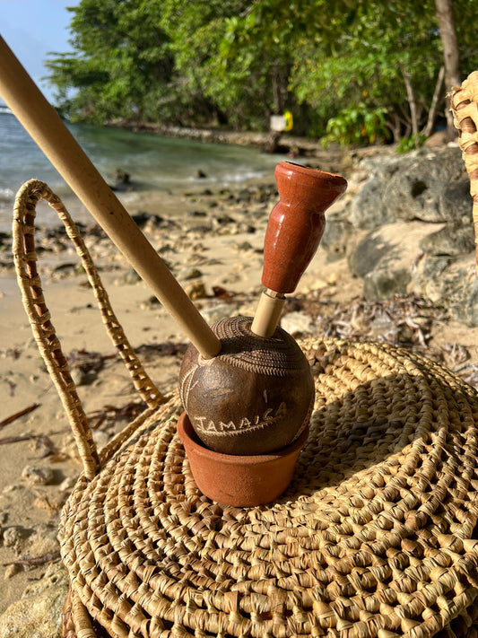 Jamaica Inspired Hand-carved Calabash Steam Chalice