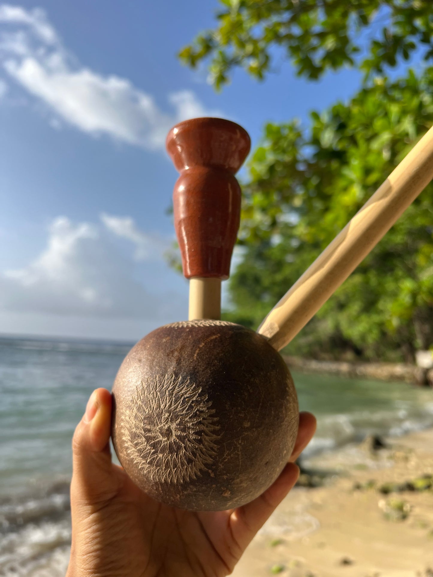 Sacred Solar Hand-carved Calabash Steam Chalice