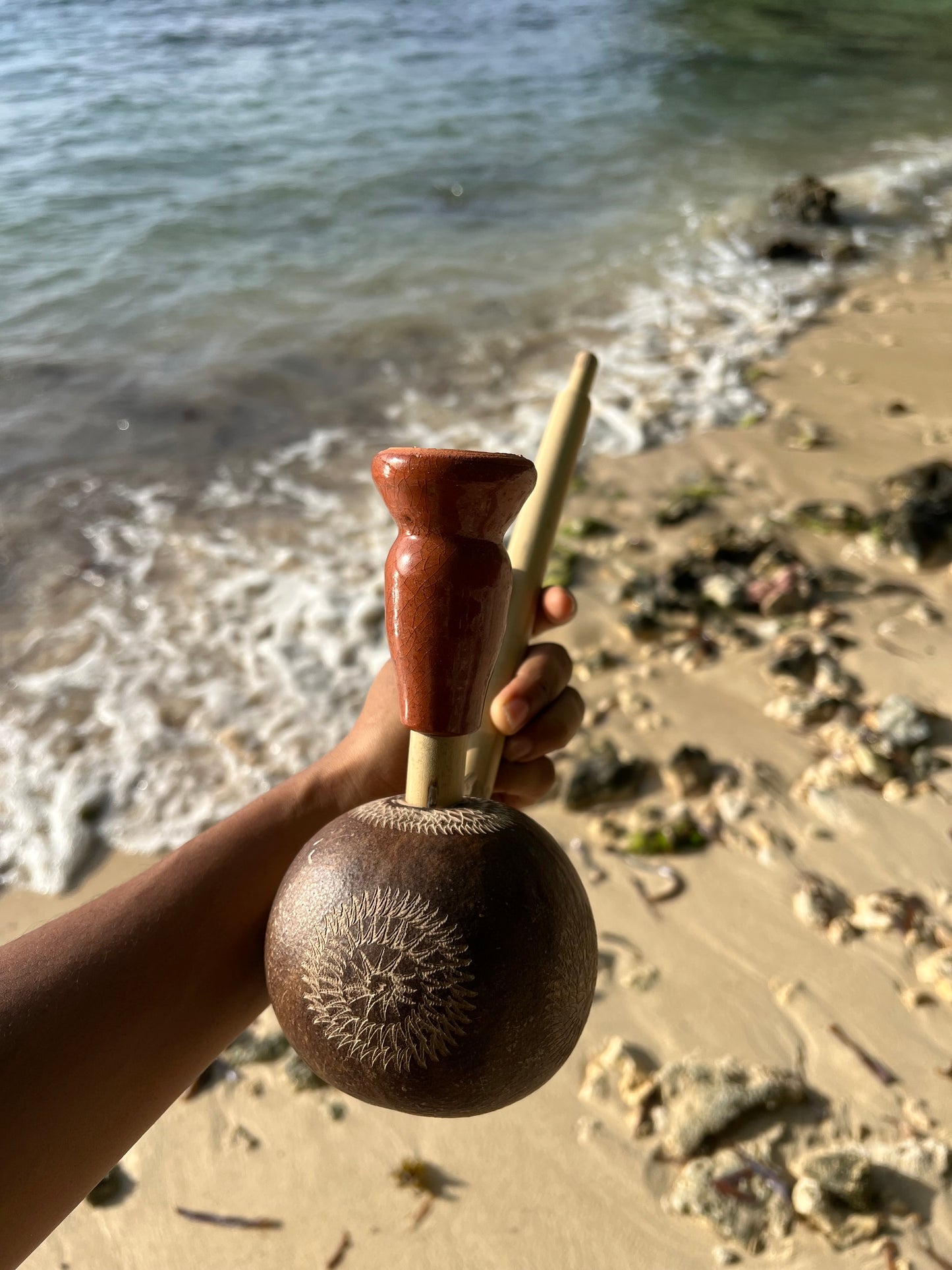 Sacred Solar Hand-carved Calabash Steam Chalice