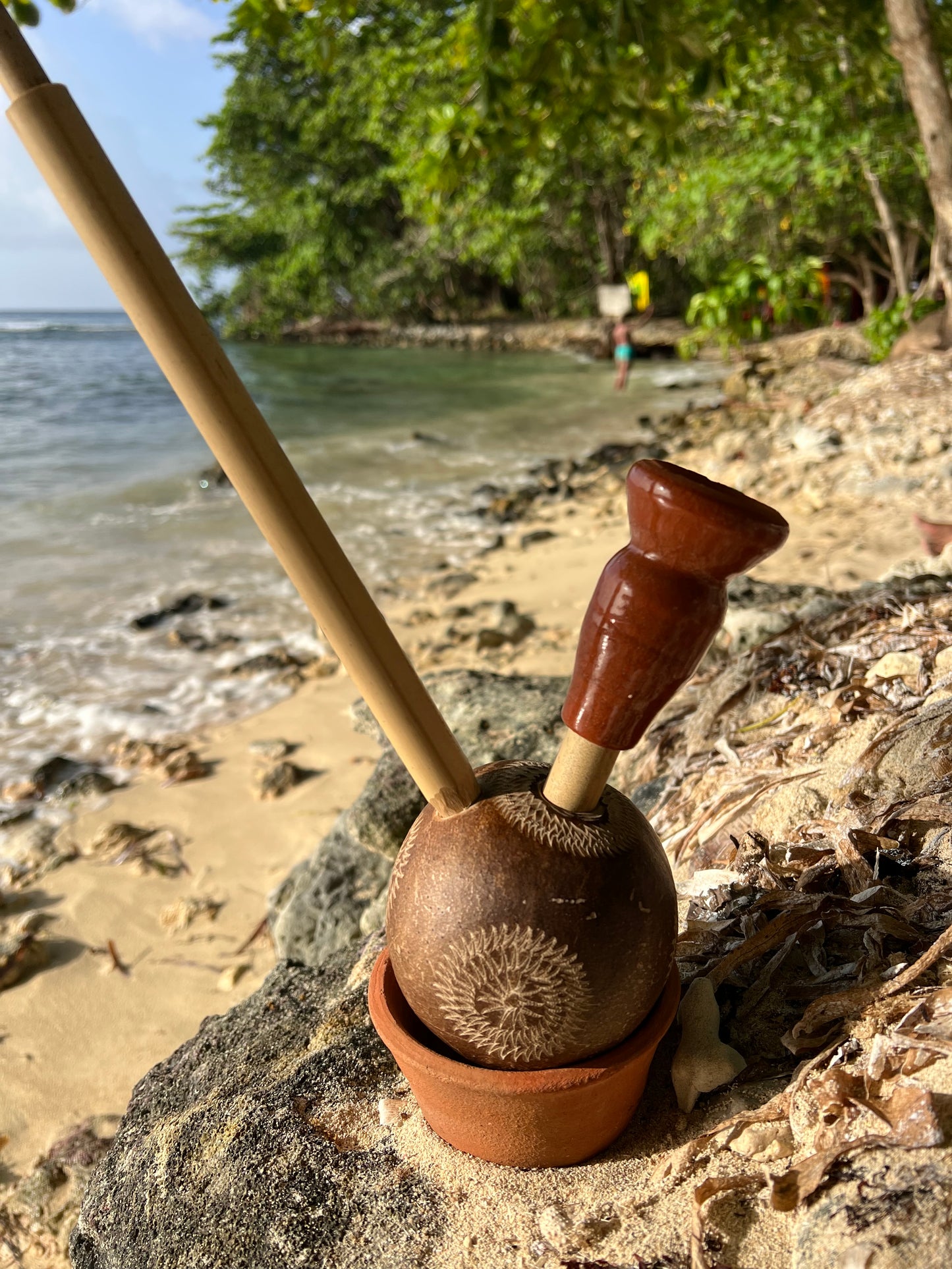Sacred Solar Hand-carved Calabash Steam Chalice