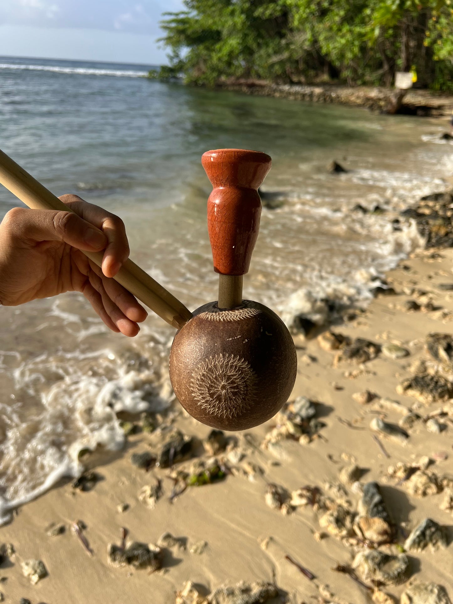 Sacred Solar Hand-carved Calabash Steam Chalice