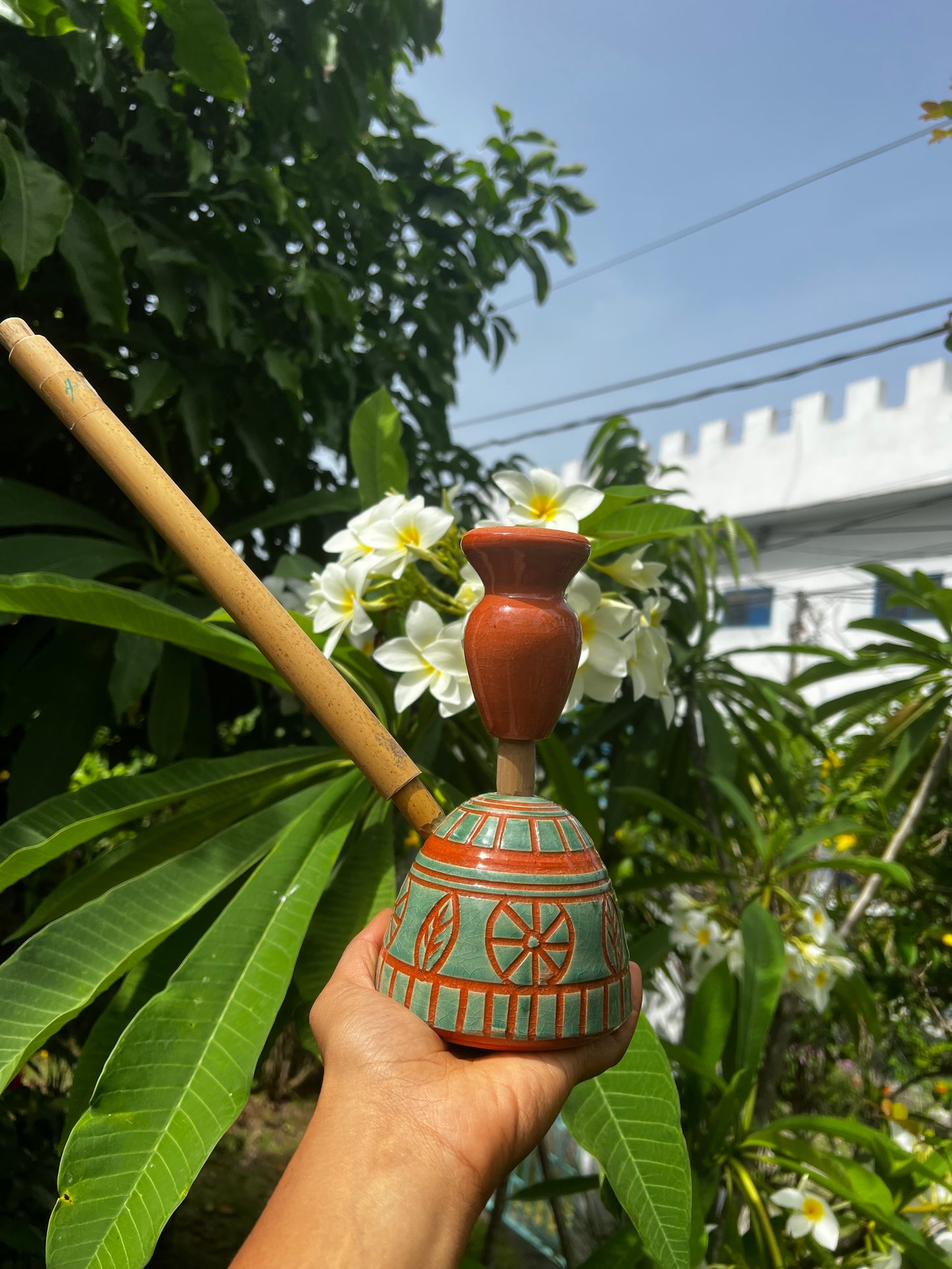 Aqua Mali Tribal Leaf Steam Chalice - Spring Equinox 2025 Edition (Revamped)