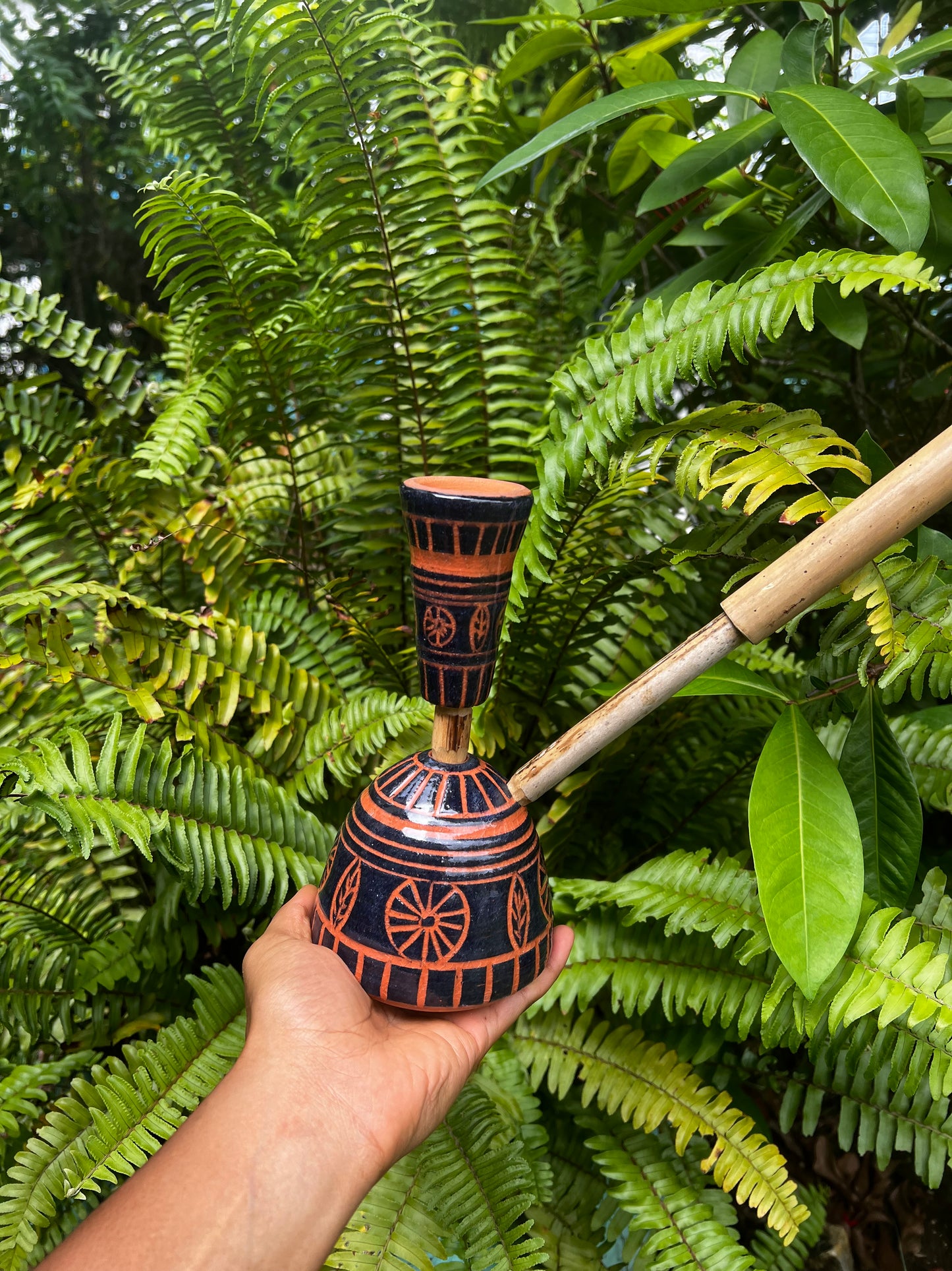 Indigo Mali Tribal Leaf Steam Chalice - Spring Equinox 2025 Edition (Revamped)