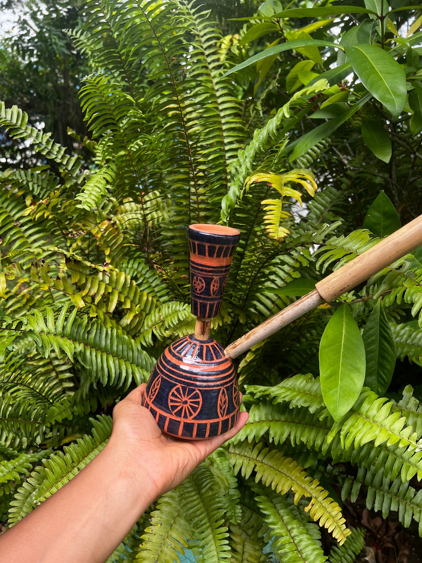 Indigo Mali Tribal Leaf Steam Chalice - Spring Equinox 2025 Edition (Revamped)