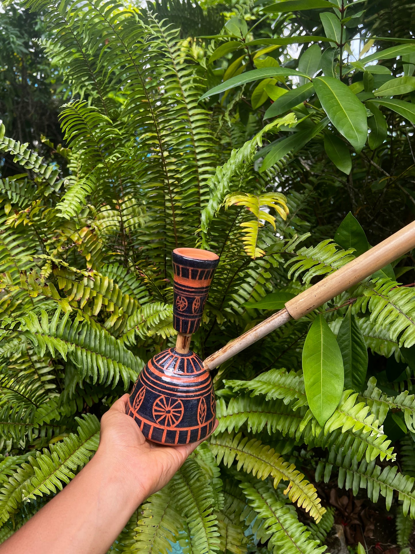 Indigo Mali Tribal Leaf Steam Chalice - Spring Equinox 2025 Edition (Revamped)