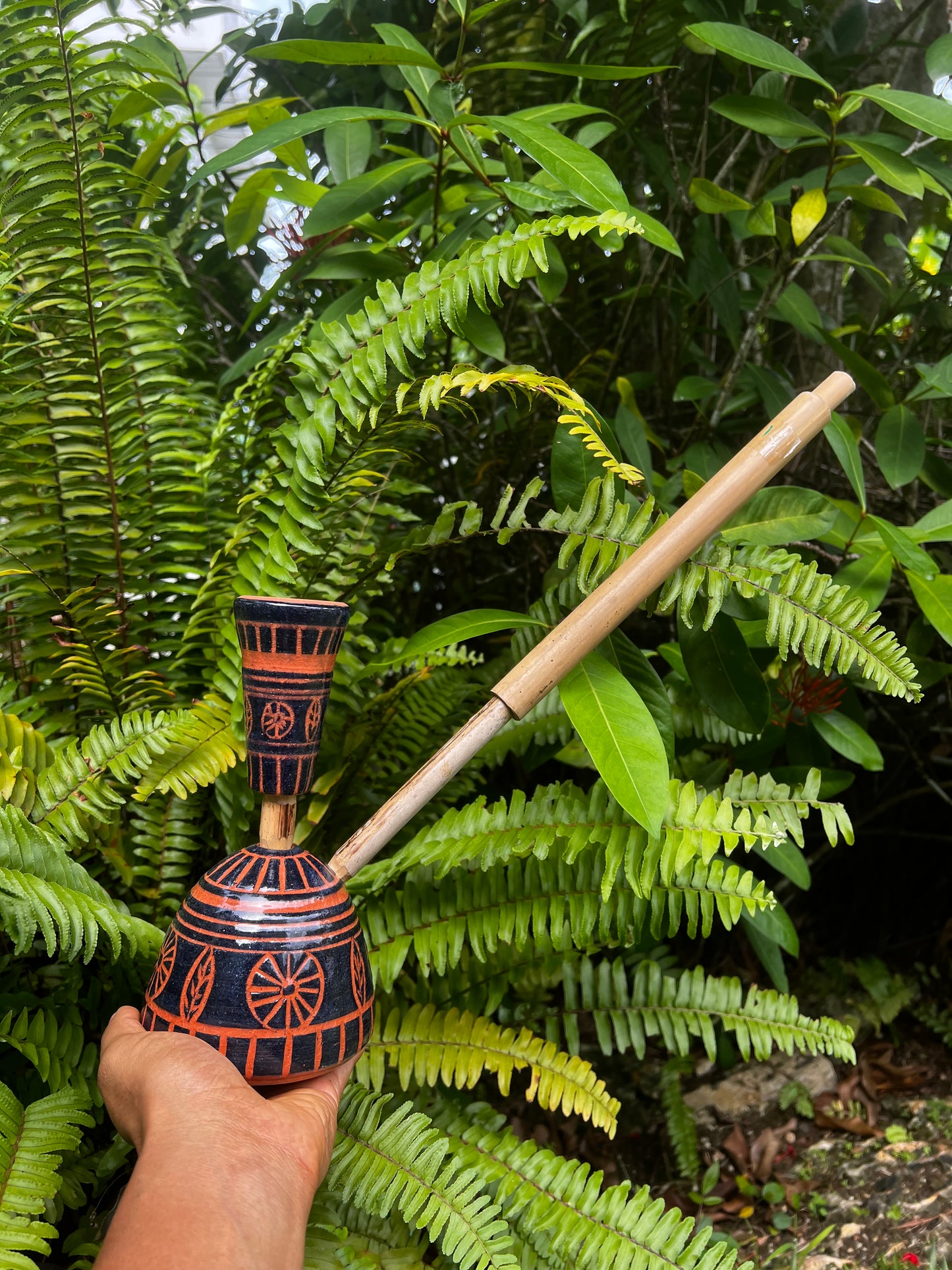 Indigo Mali Tribal Leaf Steam Chalice - Spring Equinox 2025 Edition (Revamped)