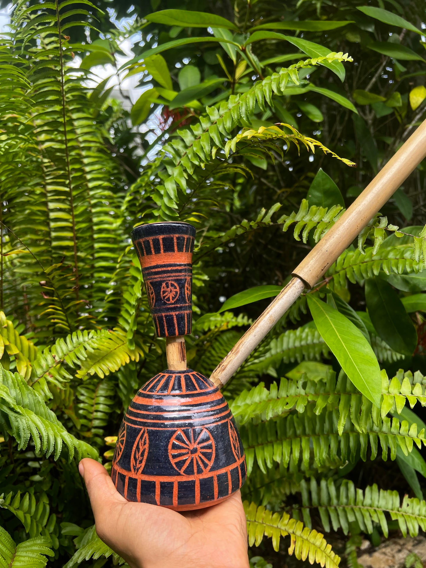 Indigo Mali Tribal Leaf Steam Chalice - Spring Equinox 2025 Edition (Revamped)